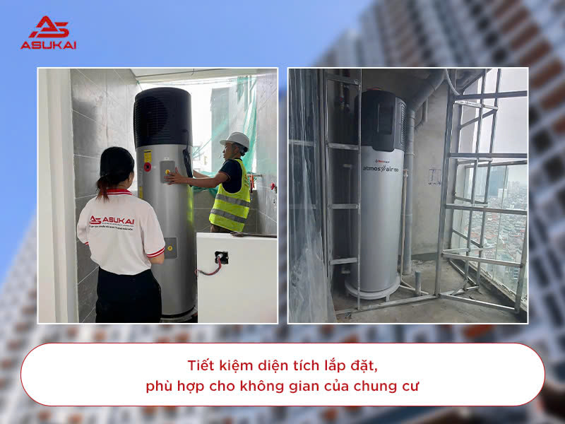 máy nước nóng năng lượng tự nhiên cho chung cư